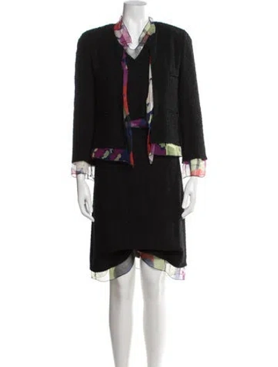 Pre-owned Chanel Vintage 2000 Skirt Suit In Black