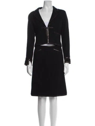 Pre-owned Chanel Vintage 2000 Skirt Suit In Black