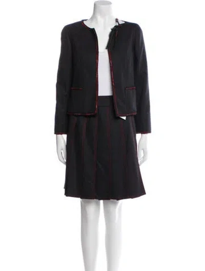 Pre-owned Chanel Vintage 2000 Skirt Suit In Gray