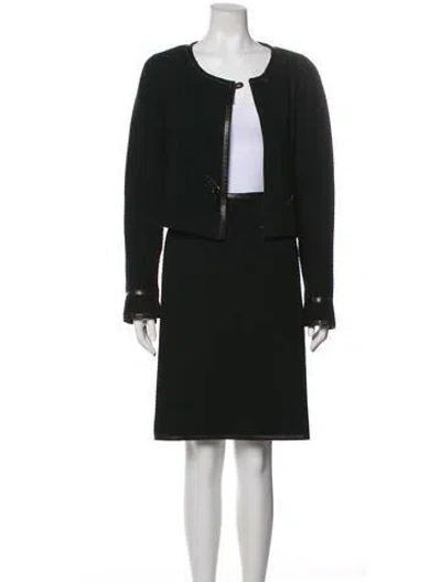 Pre-owned Chanel Vintage 2000 Skirt Suit In Green