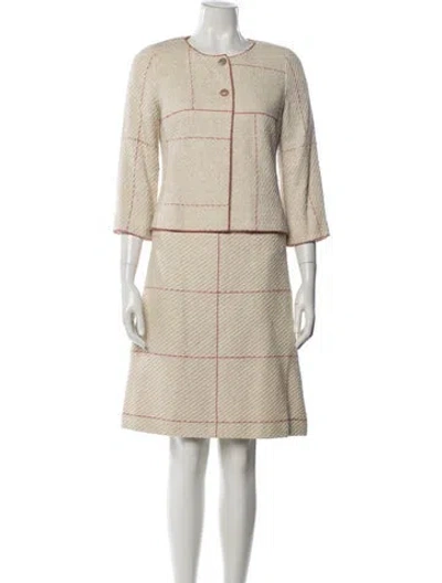 Pre-owned Chanel Vintage 2000 Skirt Suit In Neutral
