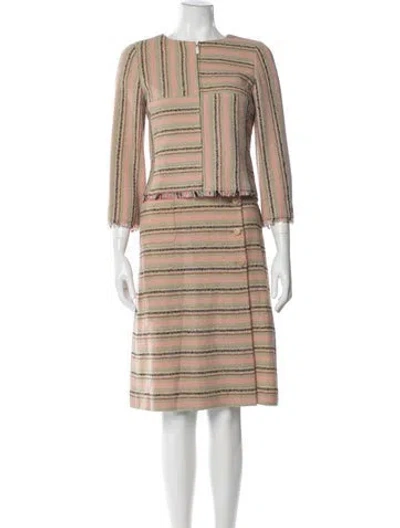 Pre-owned Chanel Vintage 2000 Skirt Suit In Yellow