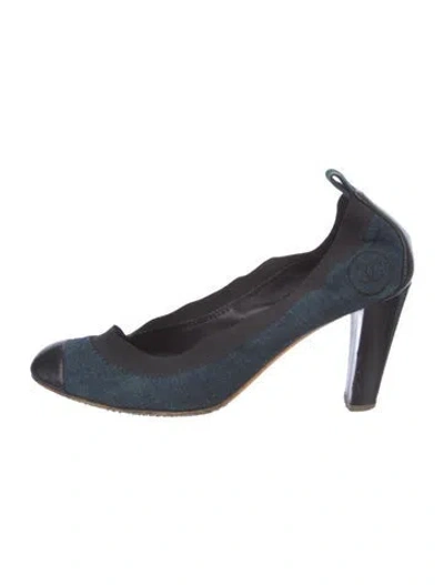 Pre-owned Chanel Vintage 2000's Slingback Pumps In Blue
