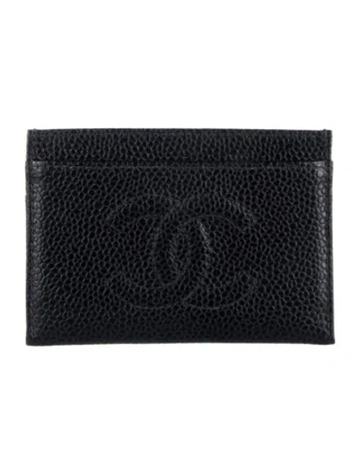 Pre-owned Chanel Vintage 2000-2002 Card Holder In Black