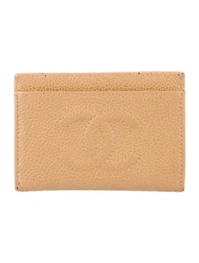 Pre-owned Chanel Vintage 2000-2002 Card Holder In Neutrals