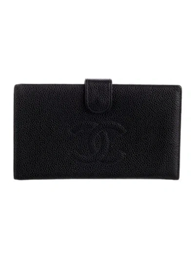 Pre-owned Chanel Vintage 2000-2002 French Purse In Black