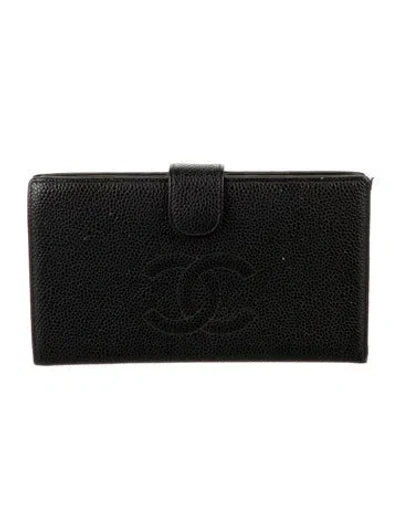 Pre-owned Chanel Vintage 2000-2002 French Purse In Black