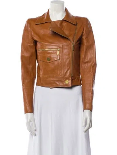 Pre-owned Chanel Vintage 2001 Biker Jacket In Brown