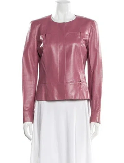 Pre-owned Chanel Vintage 2001 Biker Jacket In Pink