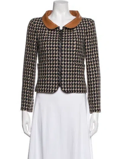 Pre-owned Chanel Vintage 2001 Blazer In Blue/brown
