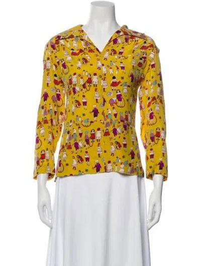 Pre-owned Chanel Vintage 2001 Blouse In Yellow