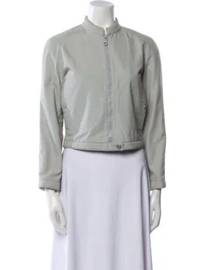 Pre-owned Chanel Vintage 2001 Bomber Jacket In Gray