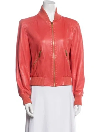 Pre-owned Chanel Vintage 2001 Bomber Jacket In Orange