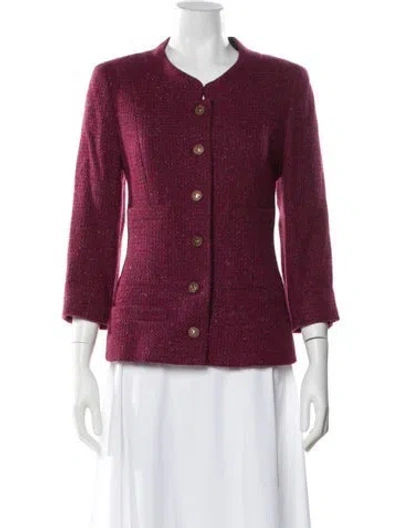 Pre-owned Chanel Vintage 2001 Evening Jacket In Burgundy