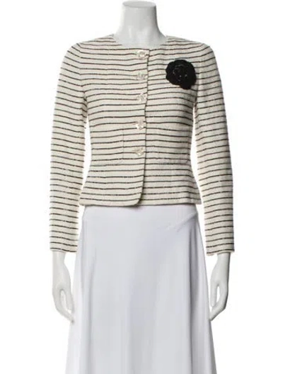 Pre-owned Chanel Vintage 2001 Evening Jacket In White