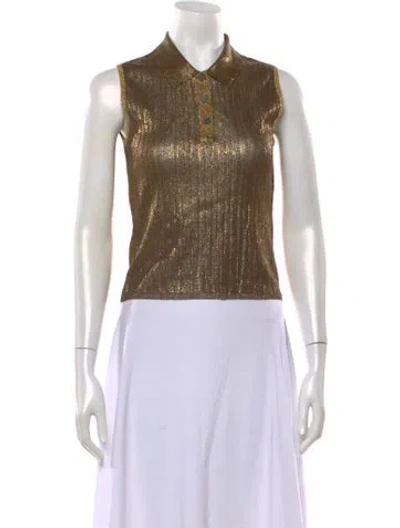 Pre-owned Chanel Vintage 2001 Polo In Gold