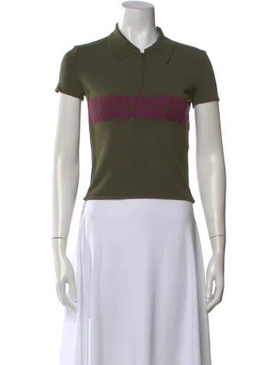 Pre-owned Chanel Vintage 2001 Polo In Green