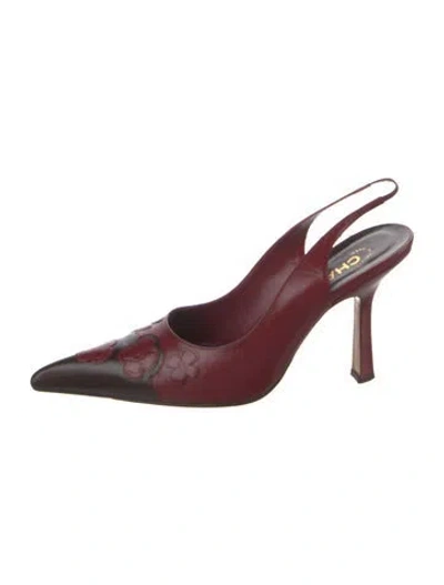 Pre-owned Chanel Vintage 2001 Slingback Pumps In Red