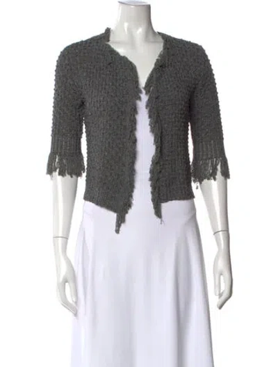 Pre-owned Chanel Vintage 2001 Sweater In Grey/metallic