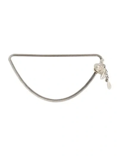 Pre-owned Chanel Vintage 2001 Waist Belt In Silver