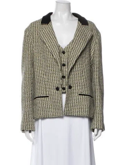 Pre-owned Chanel Vintage 2002 Blazer In Black/green
