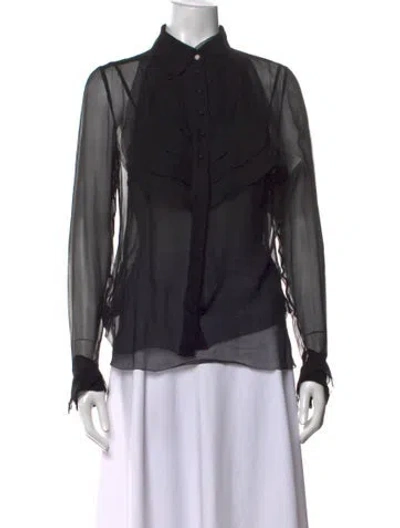 Pre-owned Chanel Vintage 2002 Blouse In Black