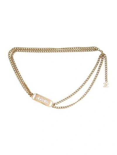 Pre-owned Chanel Vintage 2002 Chain-link Belt In Gold