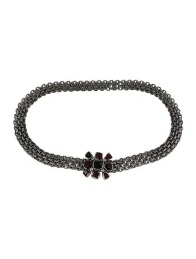 Pre-owned Chanel Vintage 2002 Chain-link Belt In Silver