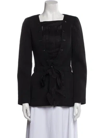 Pre-owned Chanel Vintage 2002 Denim Jacket In Black