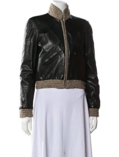 Pre-owned Chanel Vintage 2003 Biker Jacket In Black