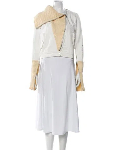 Pre-owned Chanel Vintage 2003 Biker Jacket In Neutral