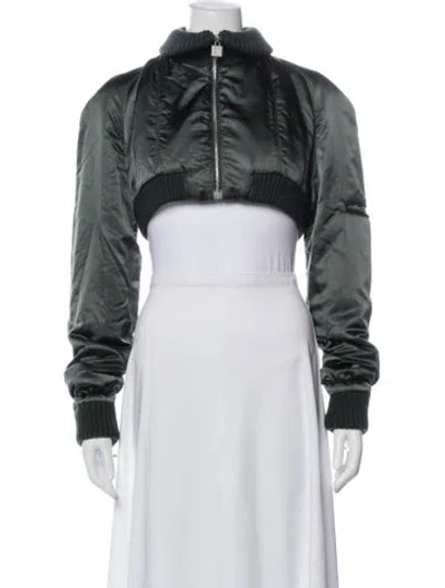 Pre-owned Chanel Vintage 2003 Bomber Jacket In Green