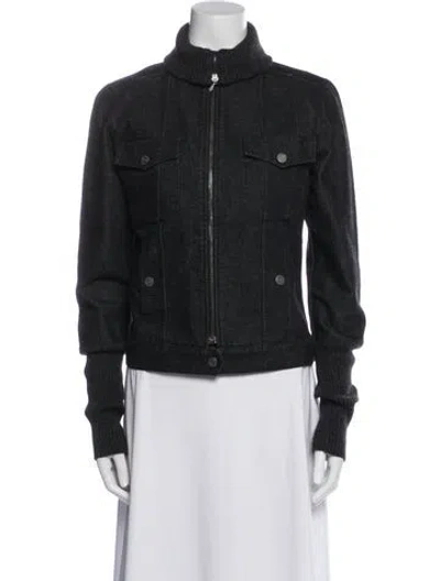 Pre-owned Chanel Vintage 2003 Denim Jacket In Black