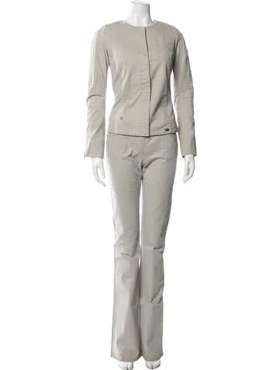 Pre-owned Chanel Vintage 2003 Pantsuit In Neutrals