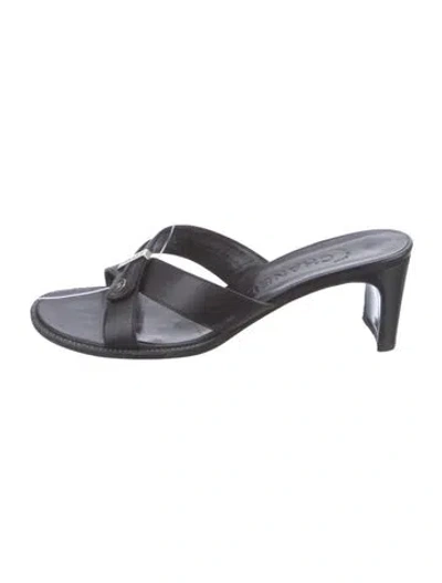 Pre-owned Chanel Vintage 2003 Slides In Black