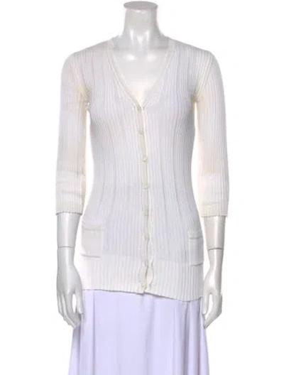 Pre-owned Chanel Vintage 2003 Sweater In White