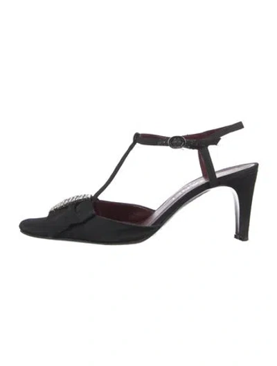 Pre-owned Chanel Vintage 2003 T-strap Pumps In Black