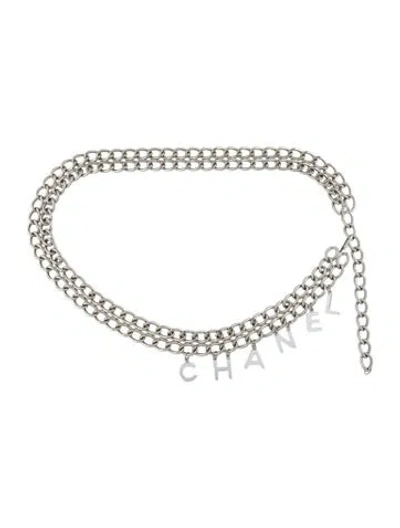 Pre-owned Chanel Vintage 2003 Waist Belt In Silver
