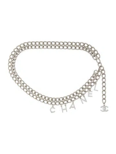 Pre-owned Chanel Vintage 2003 Waist Belt In Silver