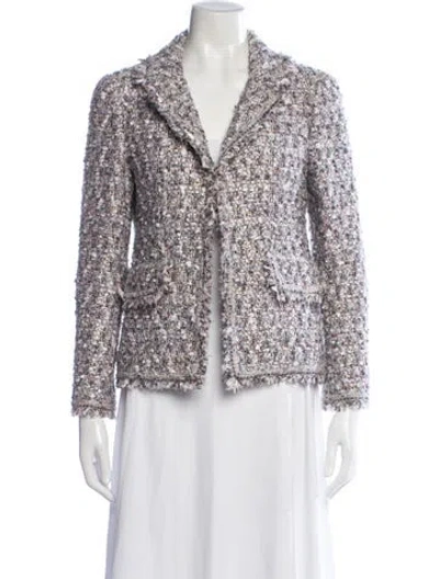 Pre-owned Chanel Vintage 2004 Blazer In Grey/pink
