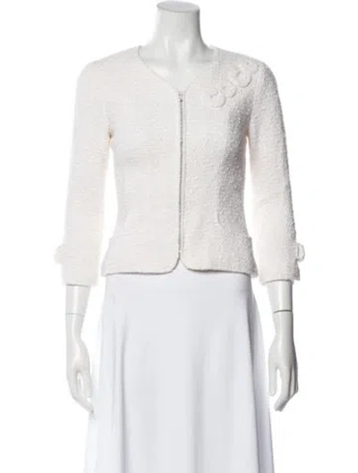 Pre-owned Chanel Vintage 2004 Evening Jacket In White