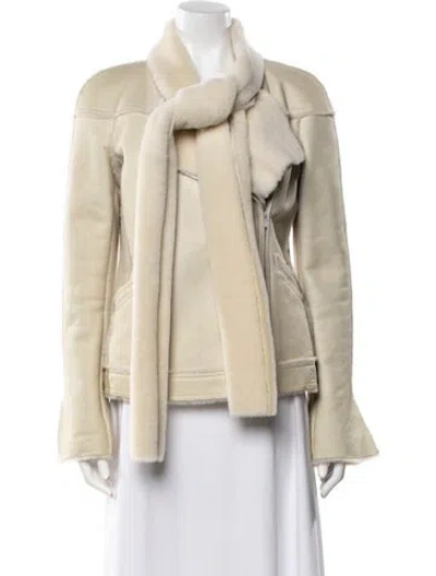 Pre-owned Chanel Vintage 2004 Faux Fur Jacket In Neutral