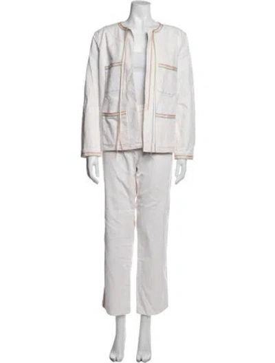 Pre-owned Chanel Vintage 2004 Pantsuit In White