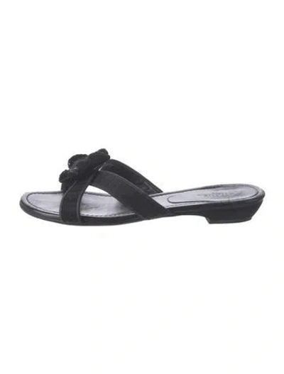Pre-owned Chanel Vintage 2004 Slides In Black