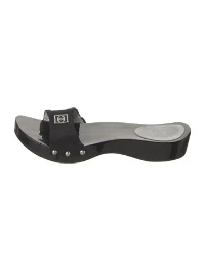 Pre-owned Chanel Vintage 2004 Slides In Black