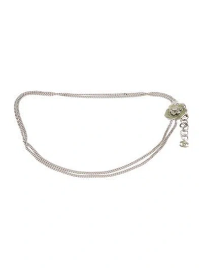 Pre-owned Chanel Vintage 2004 Waist Belt In Silver