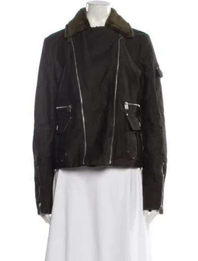 Pre-owned Chanel Vintage 2005 Biker Jacket In Green