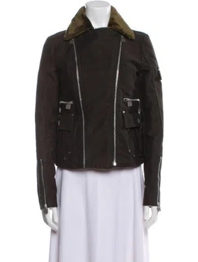 Pre-owned Chanel Vintage 2005 Biker Jacket In Green