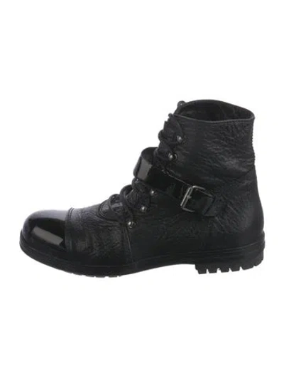 Pre-owned Chanel Vintage 2005 Combat Boots In Black