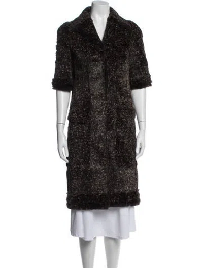 Pre-owned Chanel Vintage 2005 Faux Fur Coat In Brown